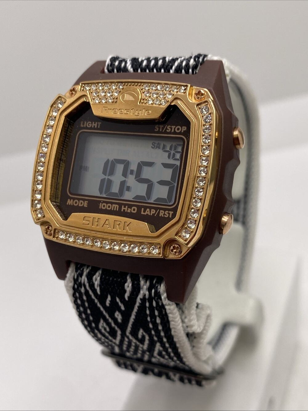 Freestyle Shark Rosegold Rhinestone Southwest Band Surfing Watch New Battery
